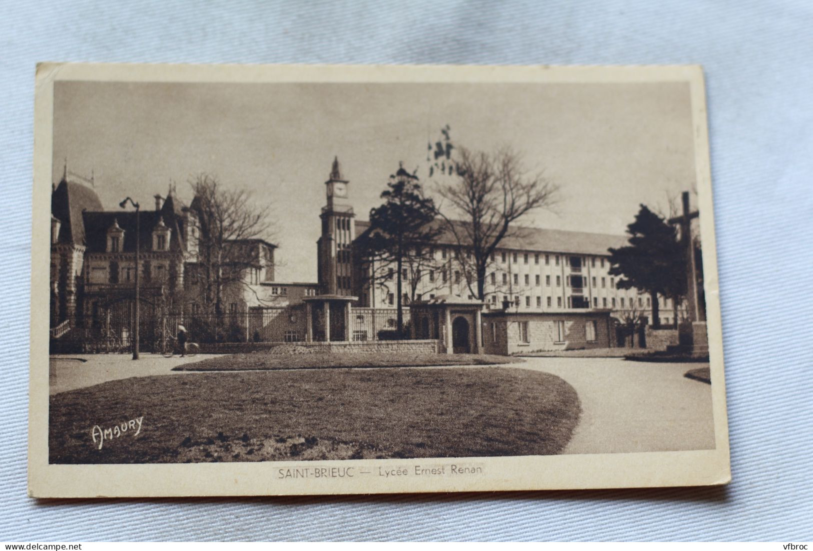 Cpsm 1949, Saint Brieuc, lycée Ernest Renan, Cotes d'Armor 22