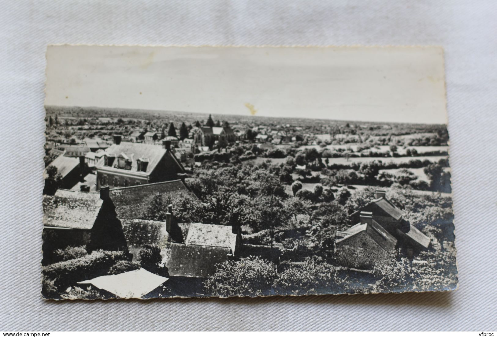 Cpsm 1949, Villaines la Juhel, vue panoramique, Mayenne 53