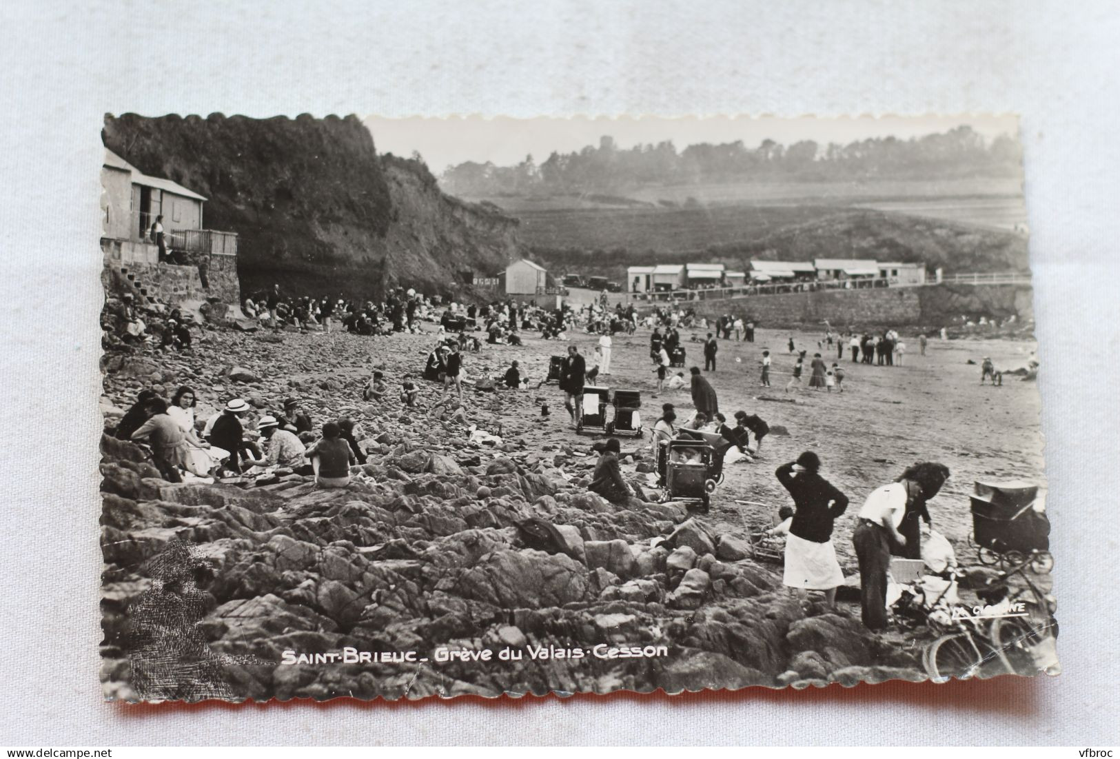 Cpsm 1954, Saint Brieuc, grève du Valais Cesson, Cotes d'Armor 22