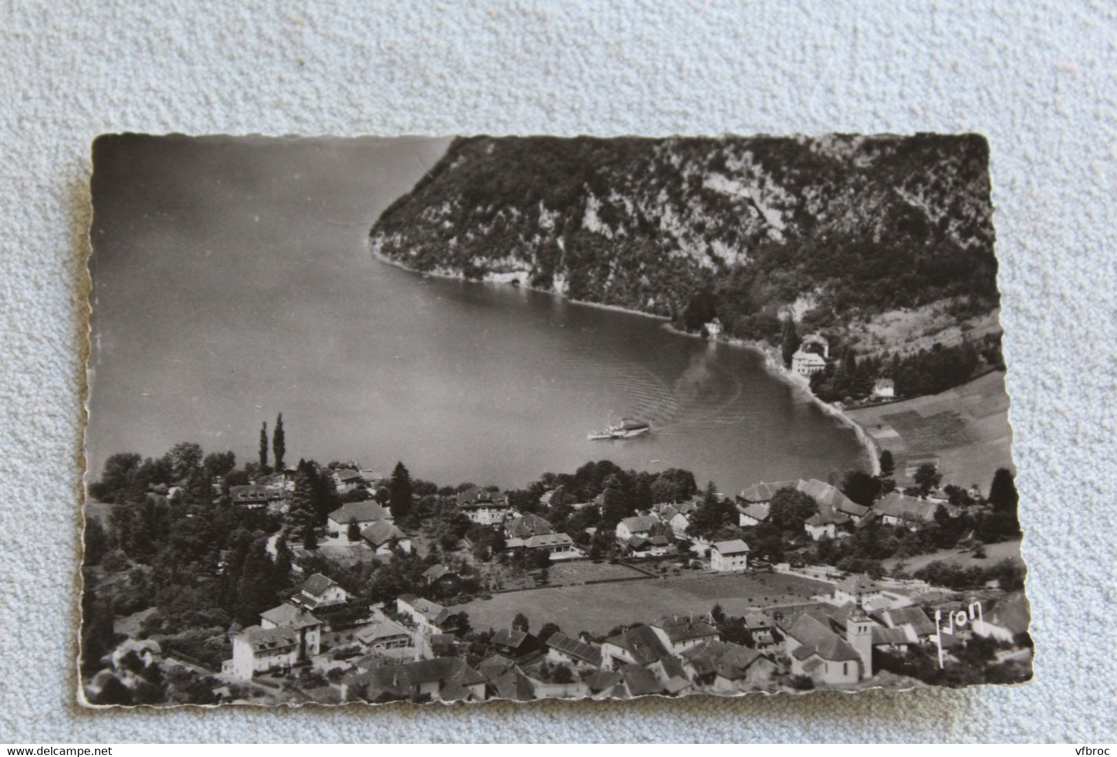 Cpsm 1955, Talloires et le roc de Chère, Haute Savoie 74