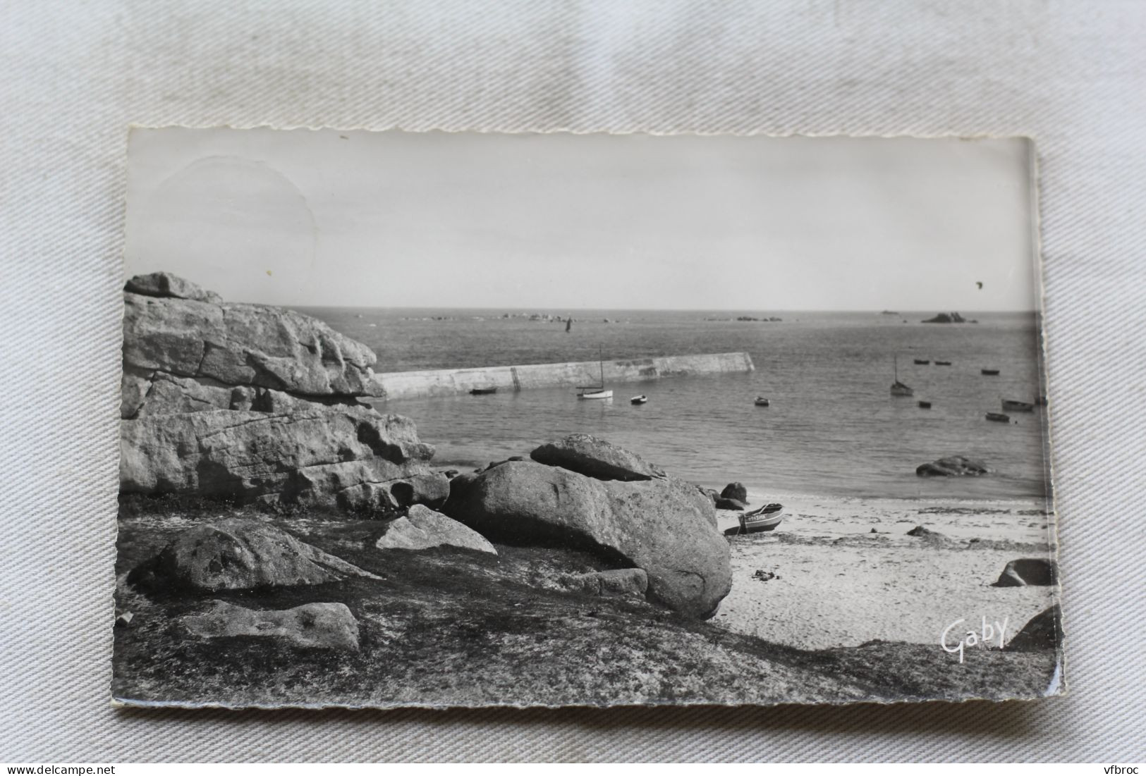 Cpsm 1956, Cléder, le port de Kerfissien, Finistère 29