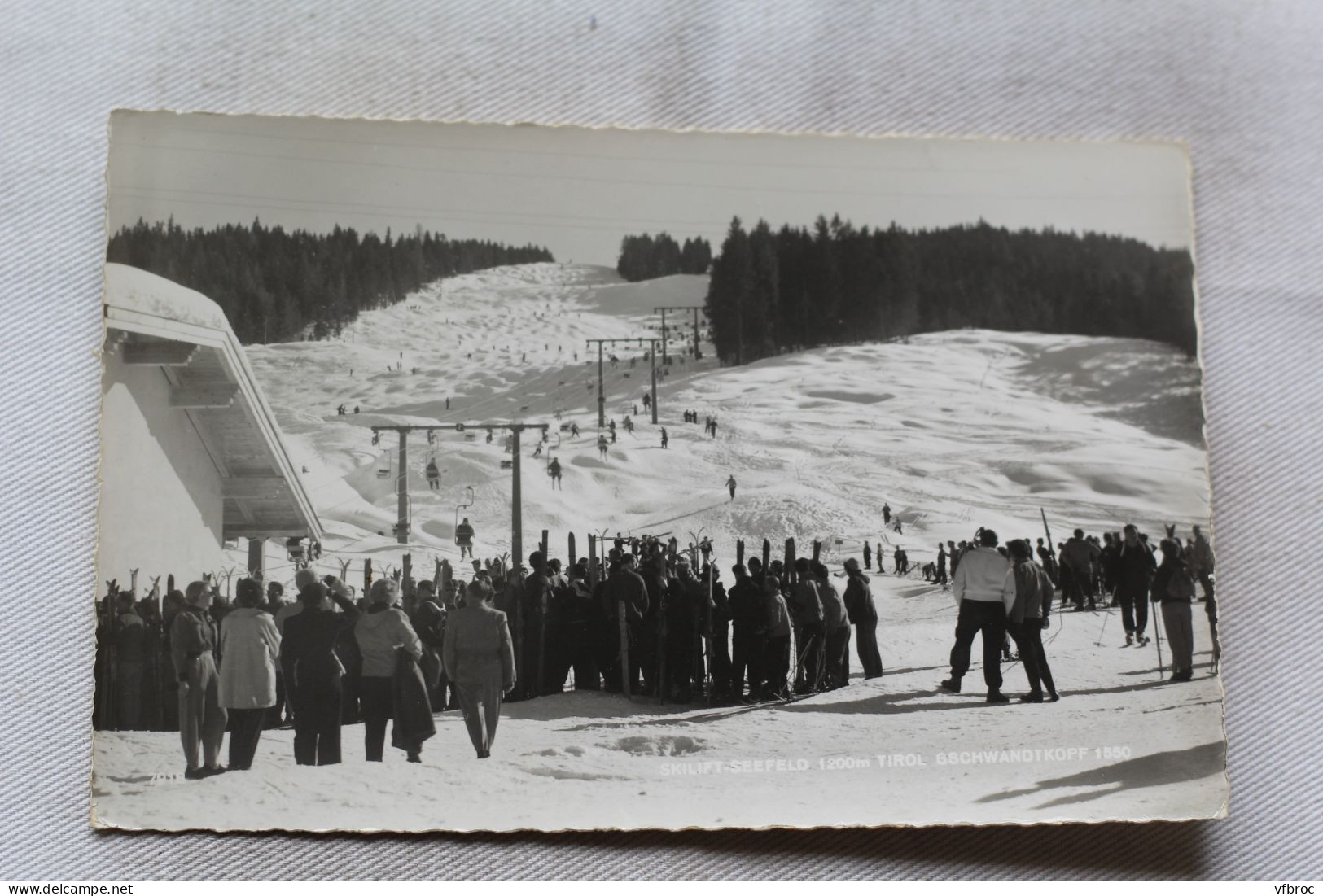 Cpsm 1956, skilift Seefeld gschwandtkoff, Autriche