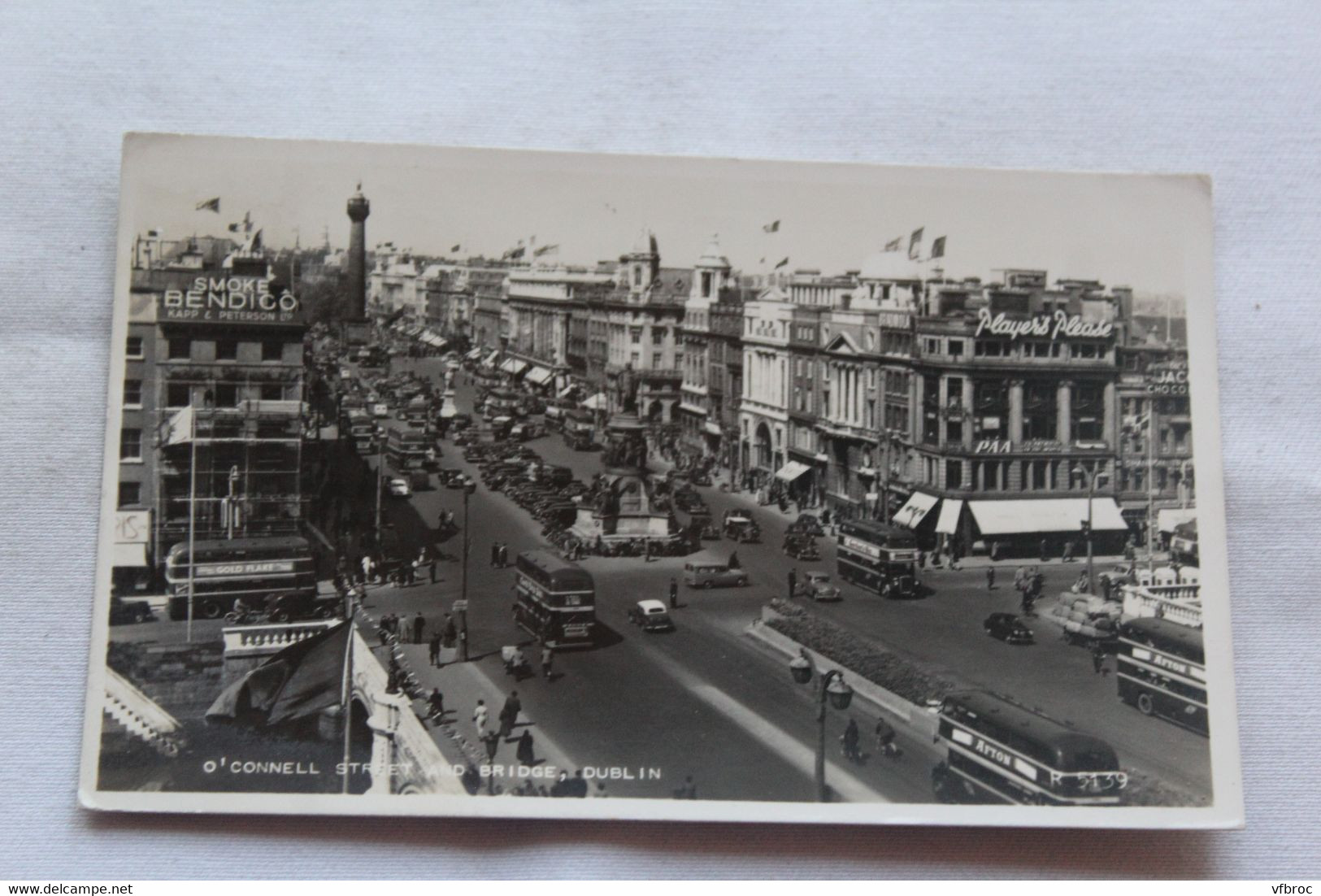 Cpsm 1959, Dublin, O'connel street and bridge, Irlande