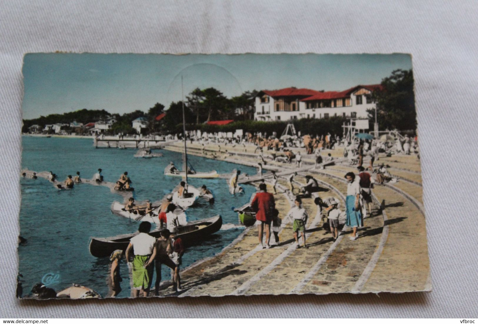 Cpsm 1959, Hossegor, plage du bord du lac, Landes 40