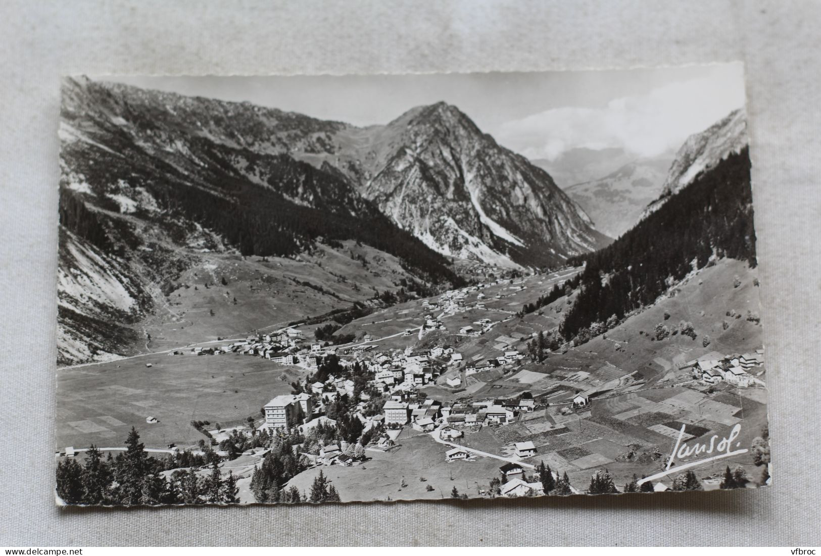 Cpsm 1964, Pralognan la Vanoise, vue générale et pointe de Villeneuve, Savoie 73