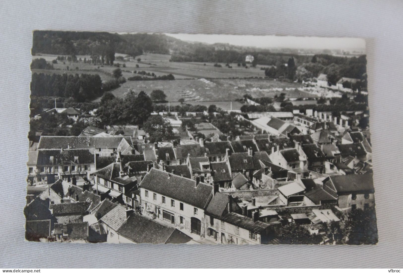 Cpsm 1965, en avion au dessus de Verberie, centre ville, Oise 60