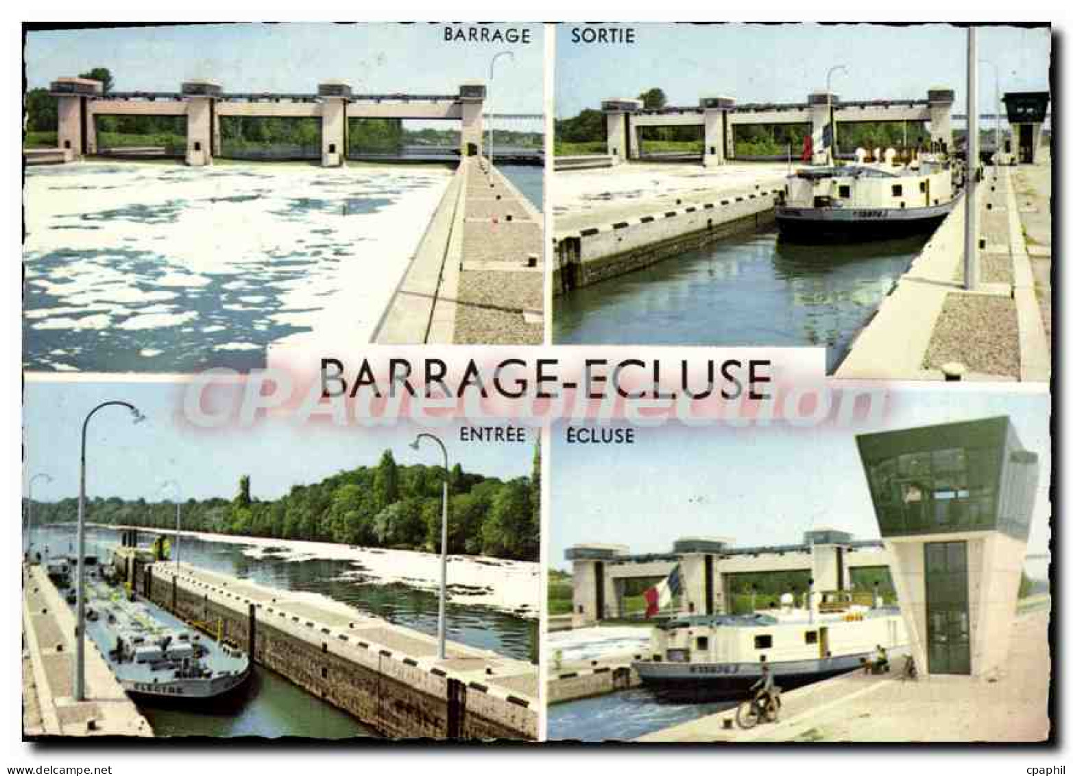 CPSM Acheres Andresy (Seine et Oise) Le Barrage Ecluse