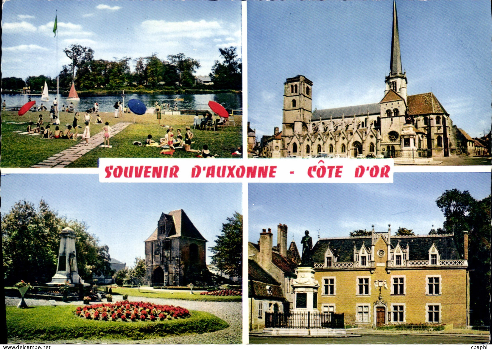 CPSM AUXONNE hôtel de ville plage église