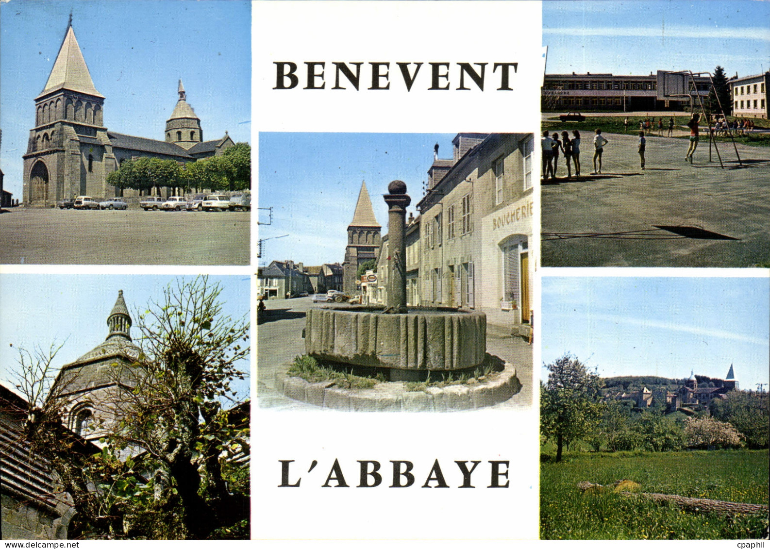 CPSM BENEVENT-L'ABBAYE église lanterne nouveau groupe scolaire