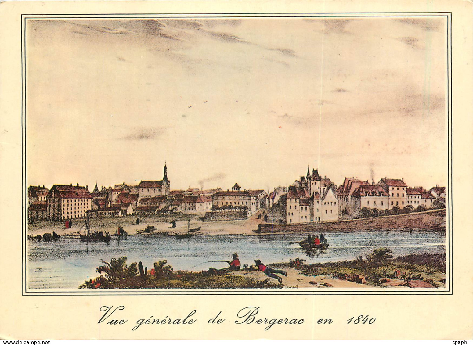 CPSM Bergerac Vieilles gravures de 1840