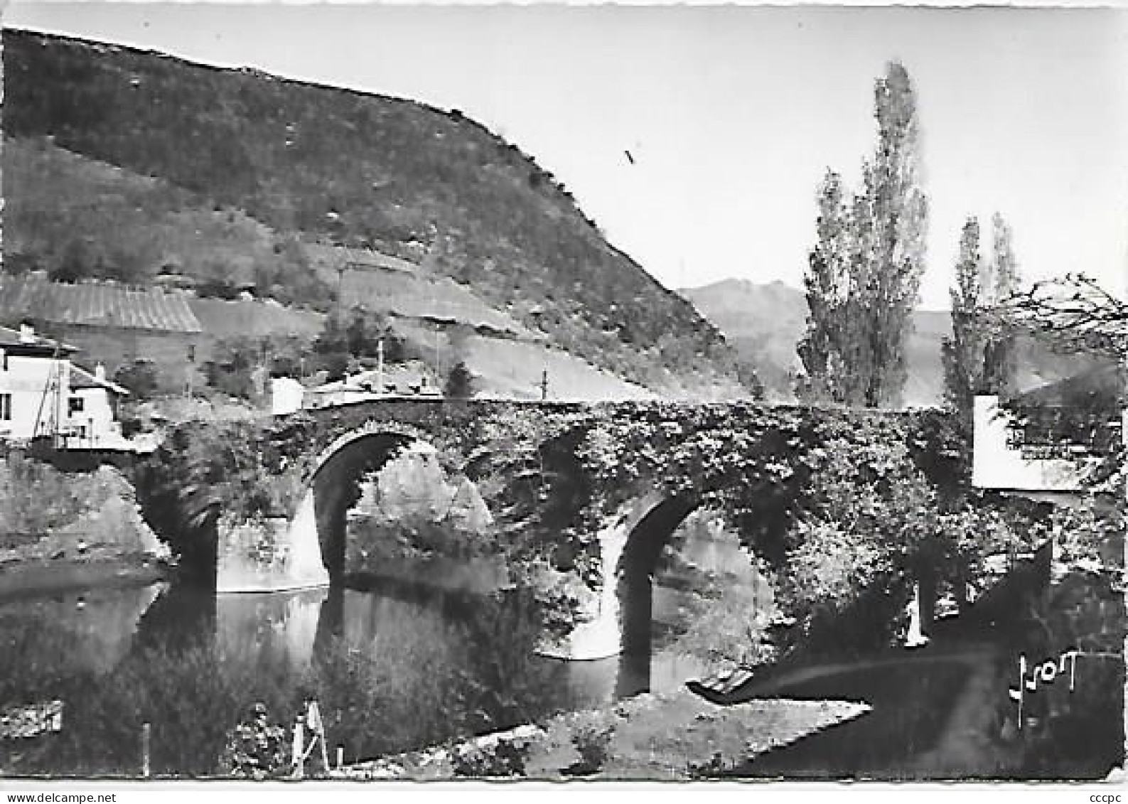 CPSM Bidarray Le Pont Noblia et l'Hôtel Noblia