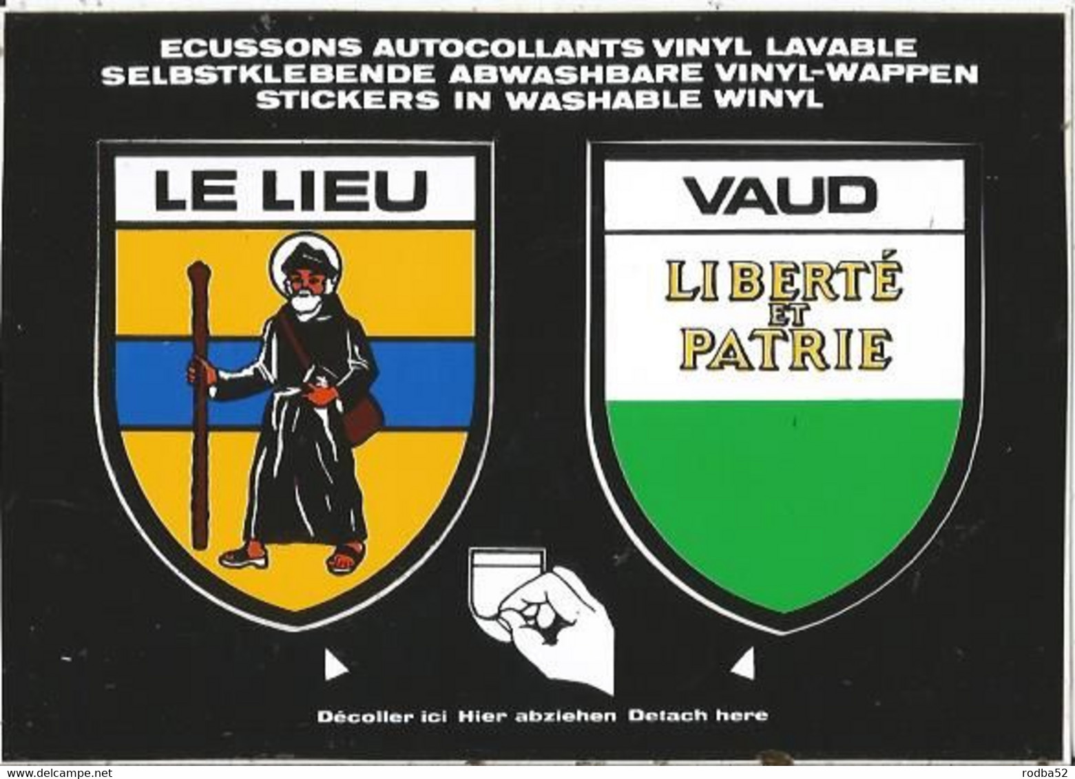 CPSM -- Blason - Autocollant- Suisse - Schweiz  - Vaud -Le Lieu