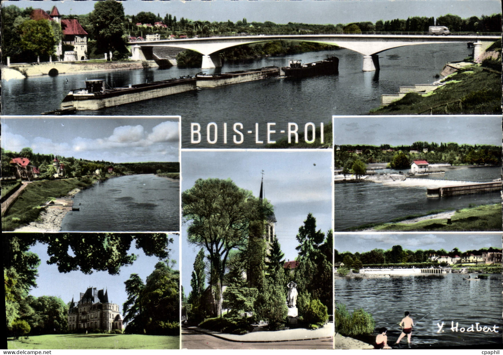 CPSM Bois le Roi (S et M) La Seine au Pont de Chartrette les Belles proprietes sur le bord de Seine