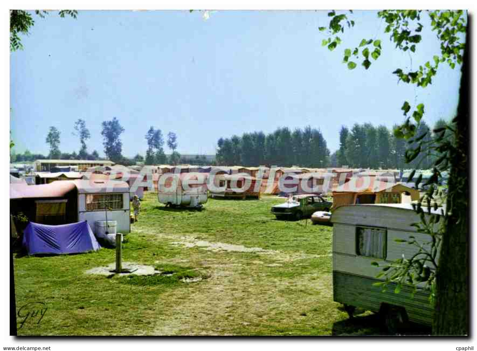CPSM Bray sur Seine (Seine et Marne) Vue du Camping municipal
