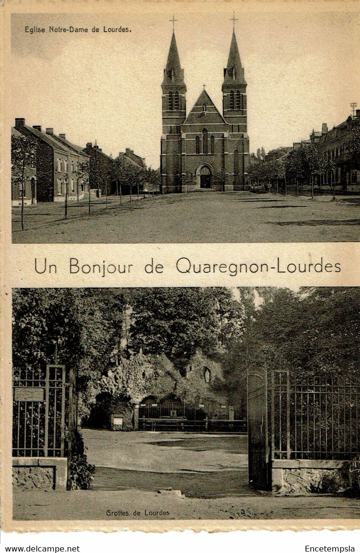 CPSM Carte postale- Belgique-Un bonjour de Quaregnon-Lourdes Multi vues  VM28904ha