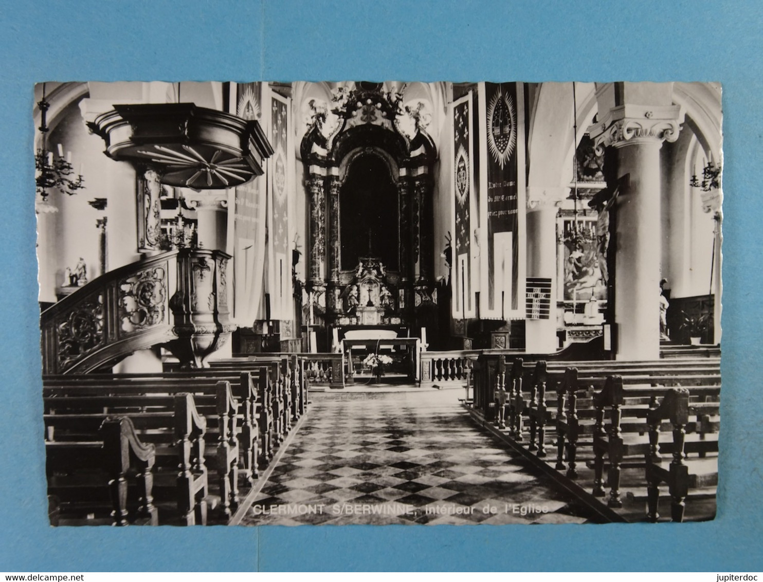 CPSM Clermont S/Berwinne Intérieur de l'Eglise