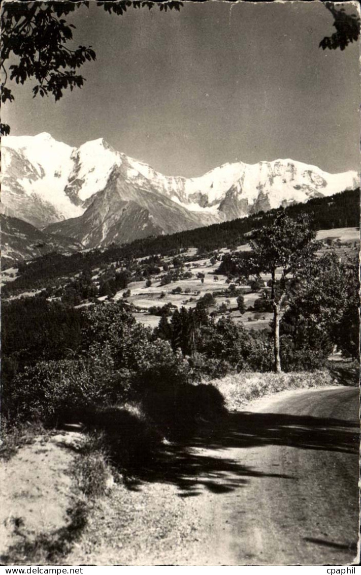 CPSM Combloux Route de Basseville et le mont Blanc