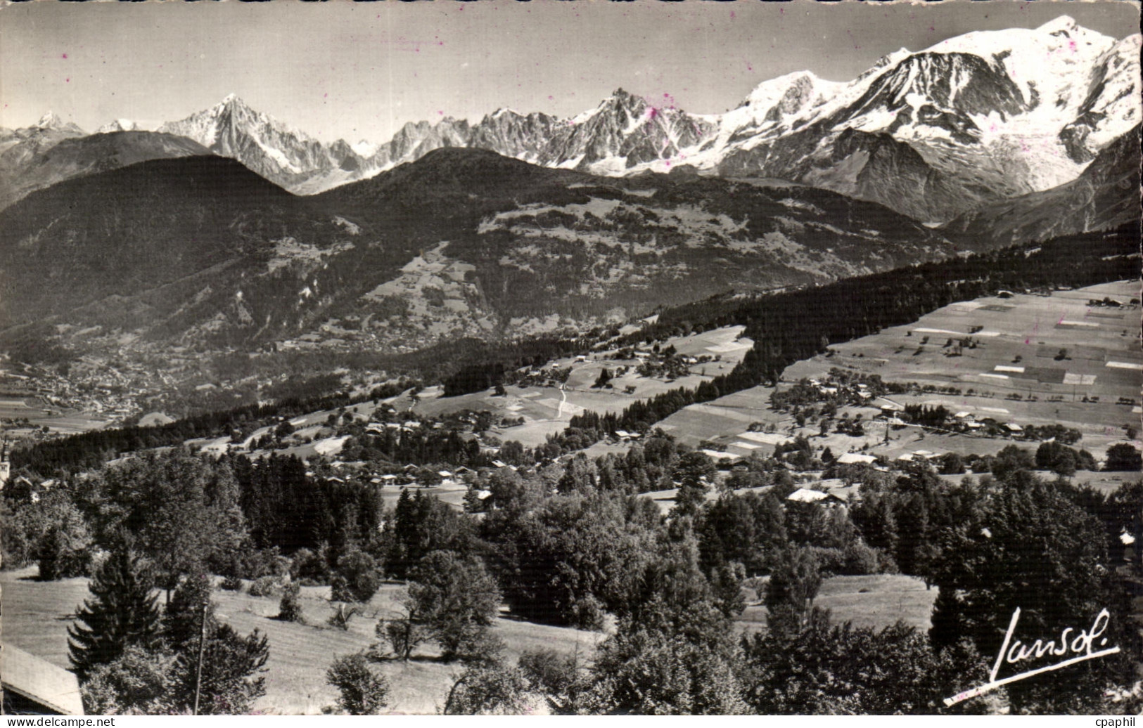 CPSM Combloux Vue generale et la Chaine du Mont Blanc