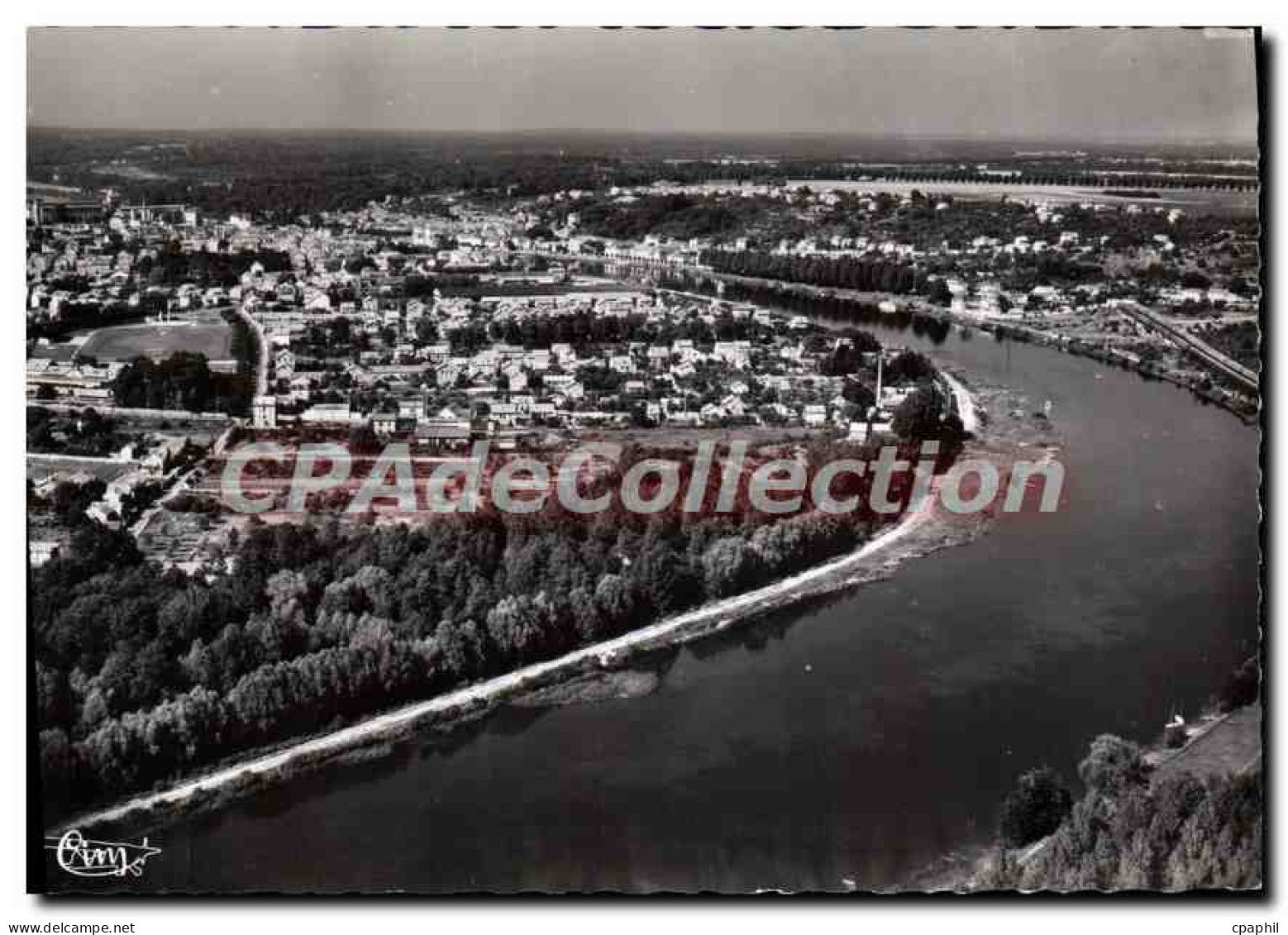 CPSM Corbeil Essonnes Vue Aerienne La Courbe De La seine