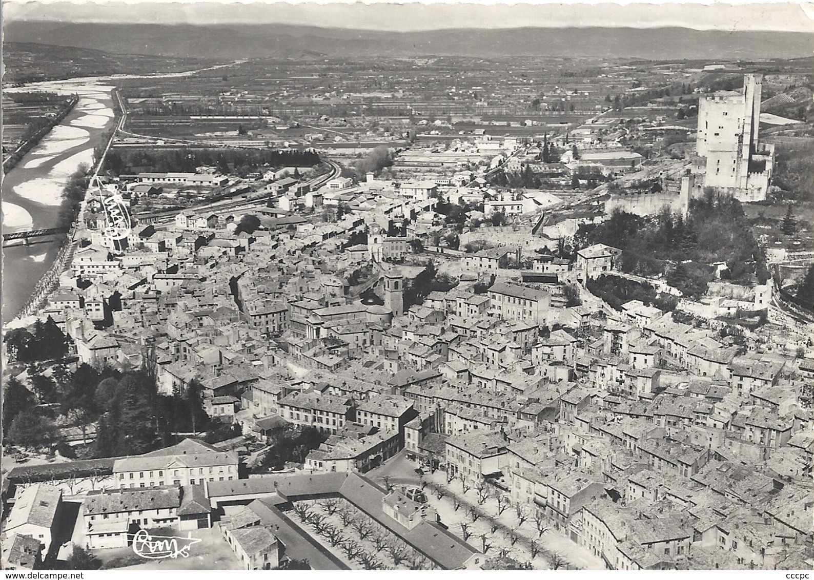 CPSM Crest vue générale aérienne côté Est