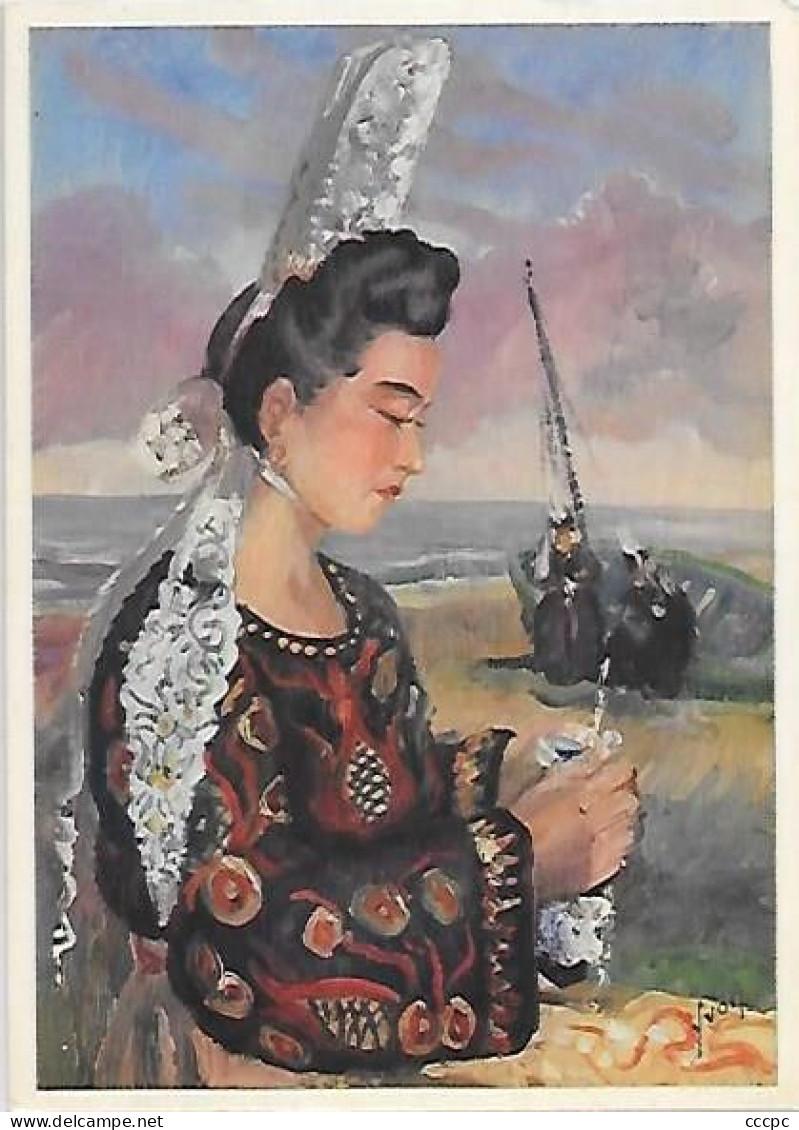 CPSM Dentellière dans la pointe de Penmarch