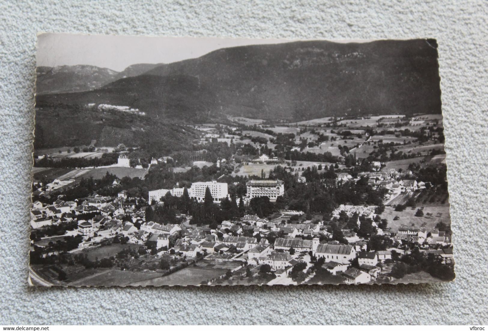 Cpsm, Divonne les bains, vue générale aérienne, Ain 01