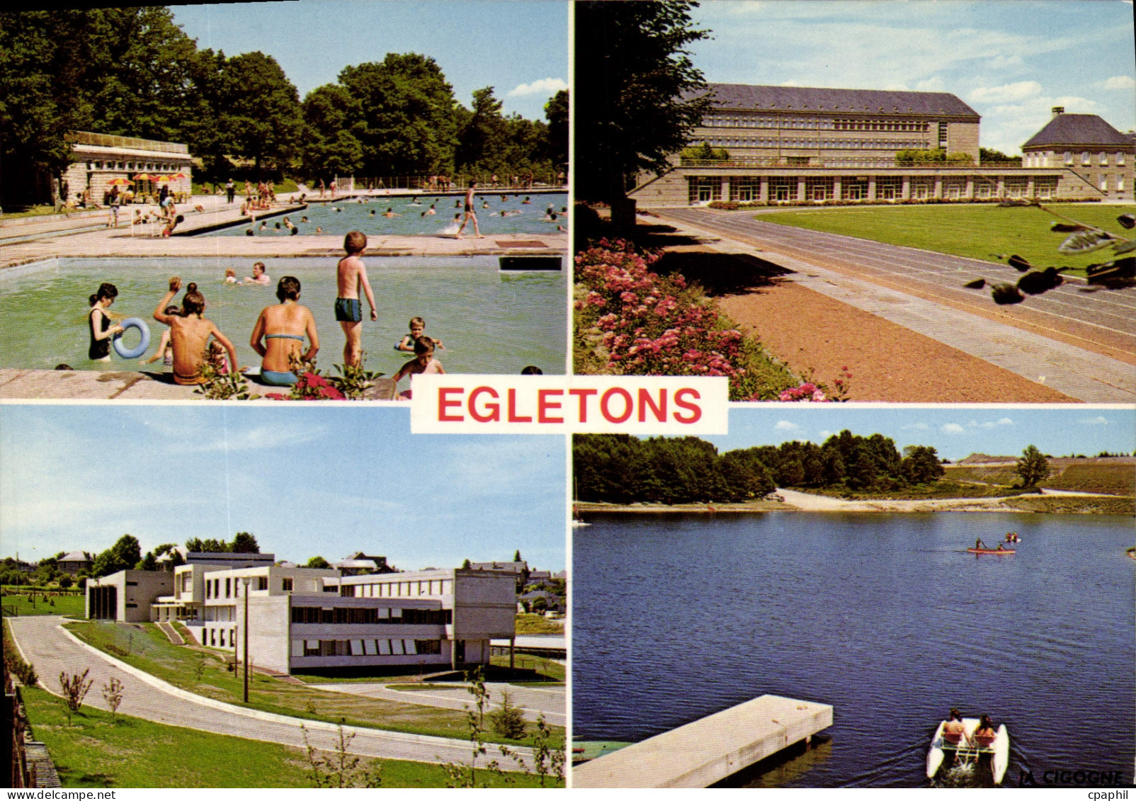 CPSM Egletons Le Piscine Le Lycee L'Iut Le Plan D'Eau