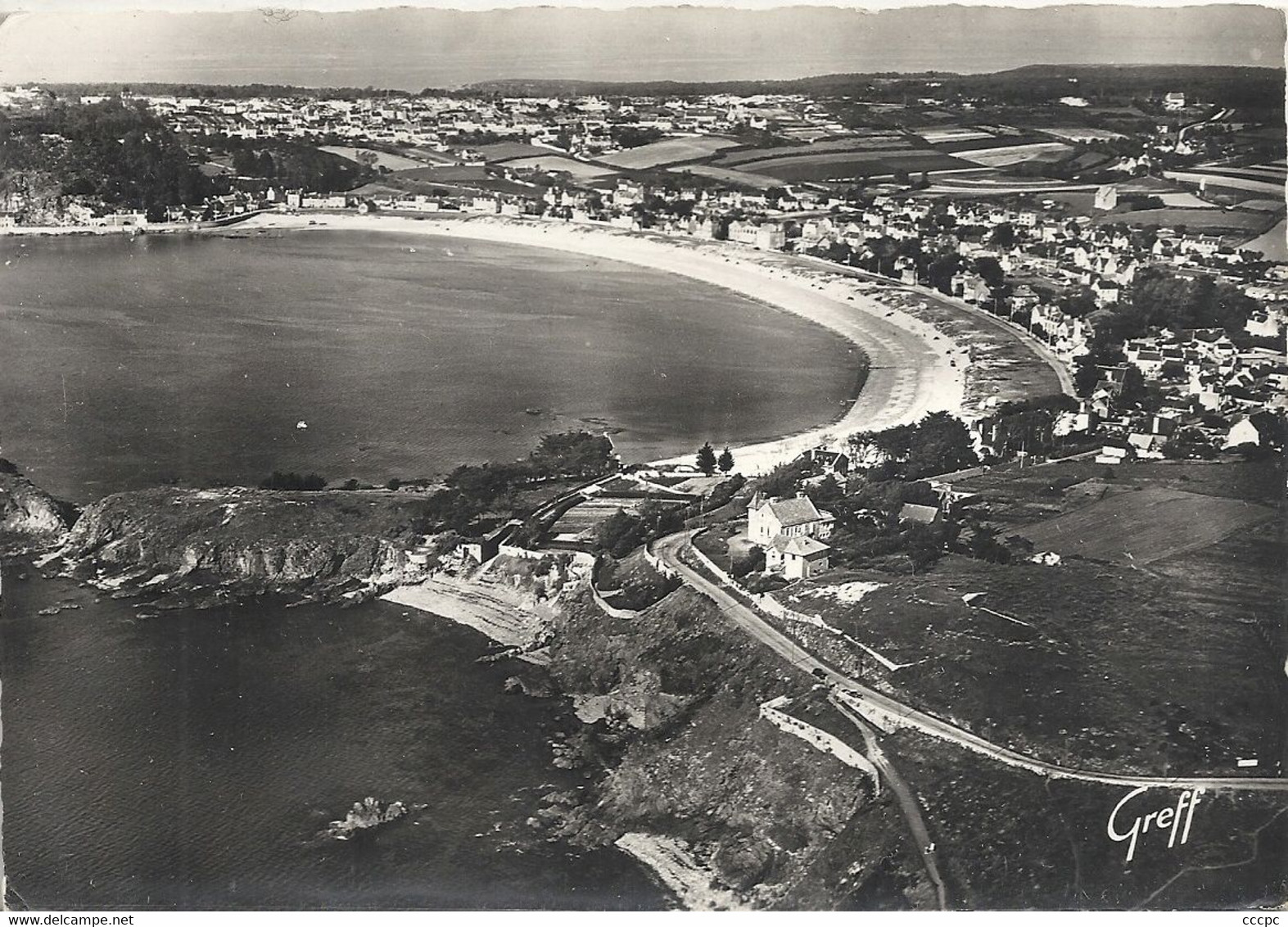 CPSM Erquy vue aérienne de la Plage