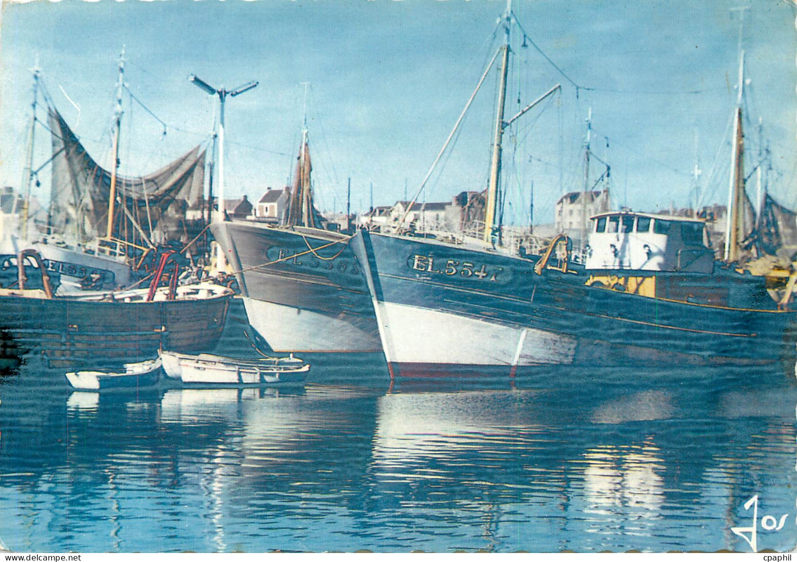 CPSM Etel (Morbihan) Bateaux dans le port