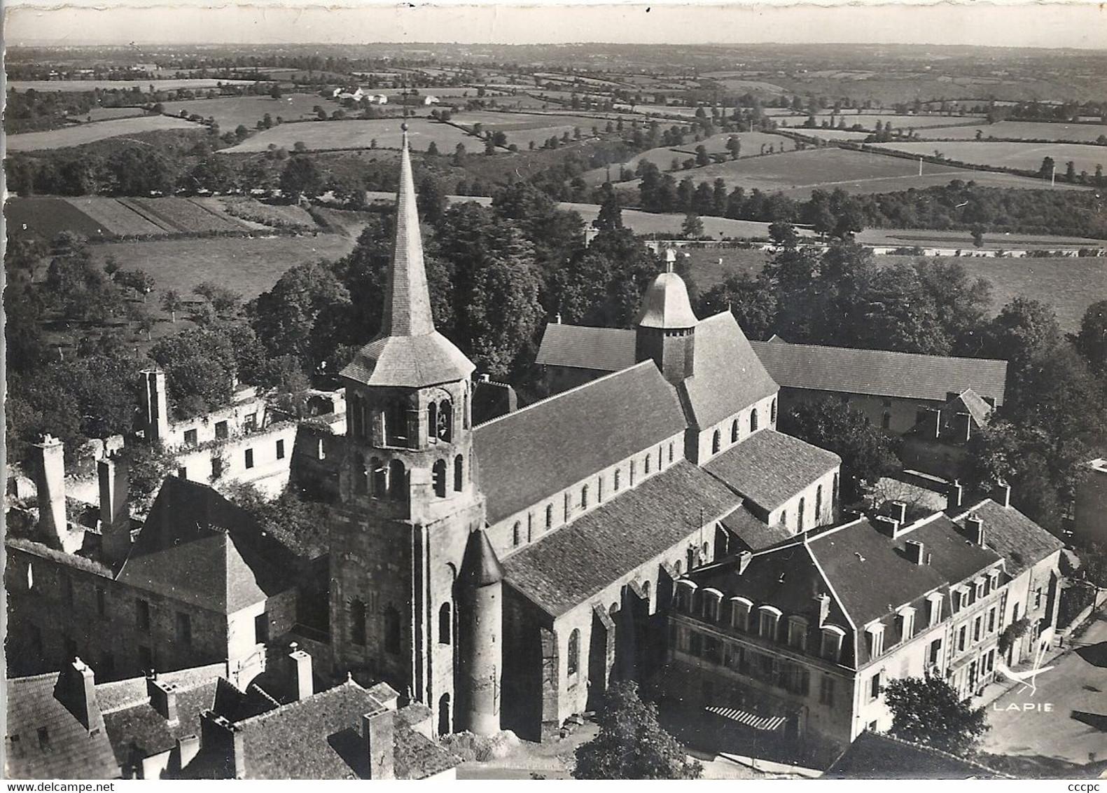CPSM Evaux-les-Bains Vue aérienne Monument Historique XIIe siècle
