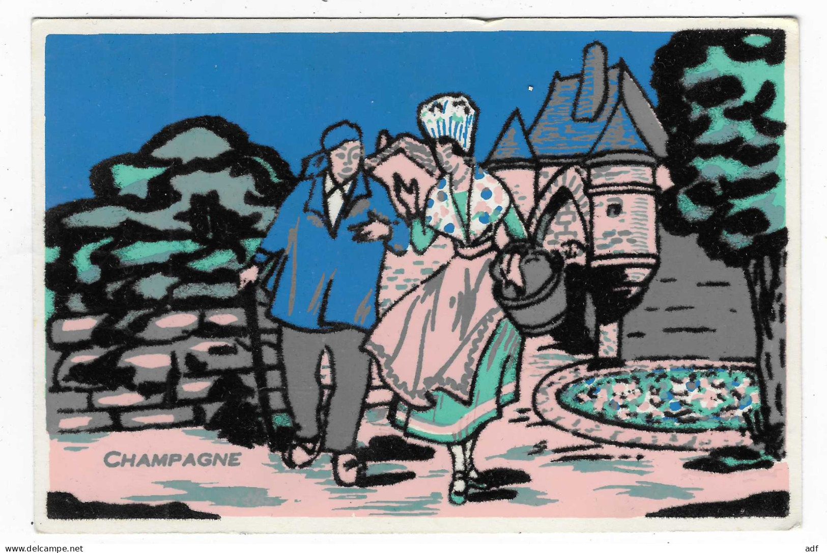 CPSM FEUTRINE CHAMPAGNE, COSTUME TRADITIONNEL, FOLKLORE