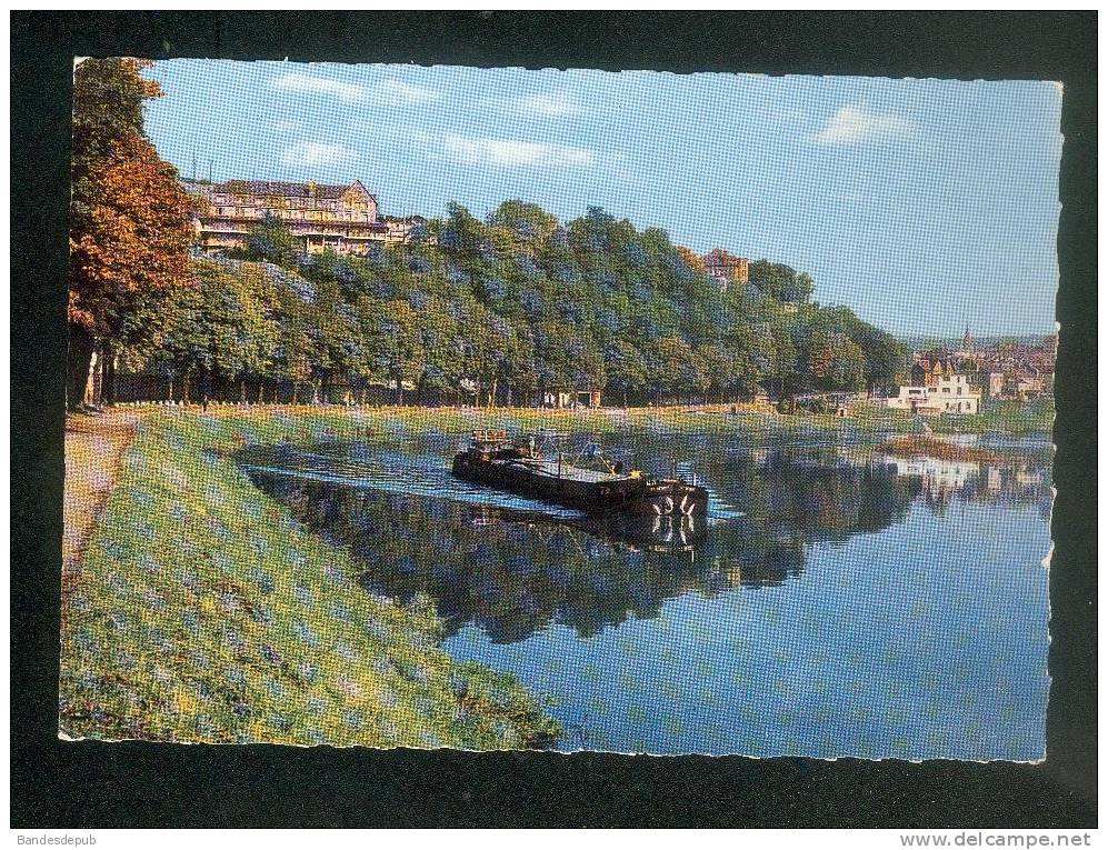 CPSM - Fumay (08) - La Meuse et Hôtel des Roches ( péniche Ed. GALLOIS )