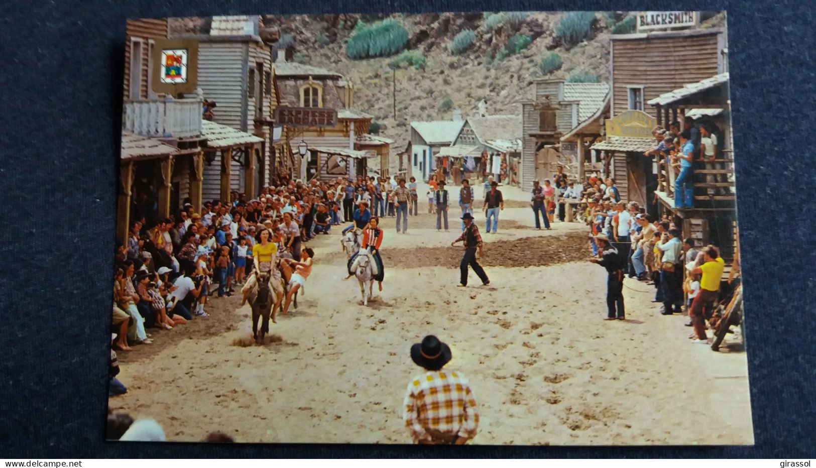 CPSM GRAN CANARIA ESPAGNE CANON DEL AGUILA TOWN OF THE WEST VILLE DE L OUEST RANCH FAR WEST PARC ATTRACTION CHEVAUX