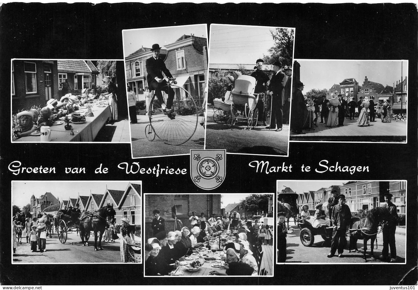 CPSM Groeten van de Westfriese-Markt te Schagen-Timbre-en l'état-RARE         L2611