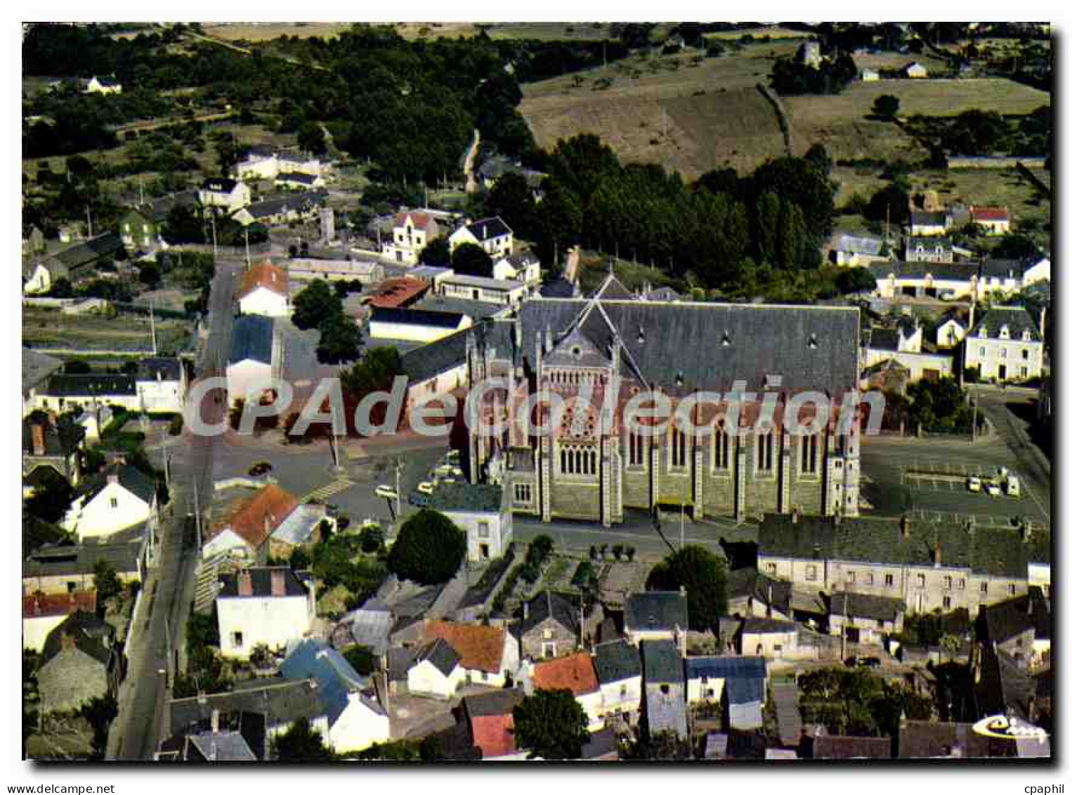 CPSM Guemene Penfao L Atl vue aerienne l'eglise