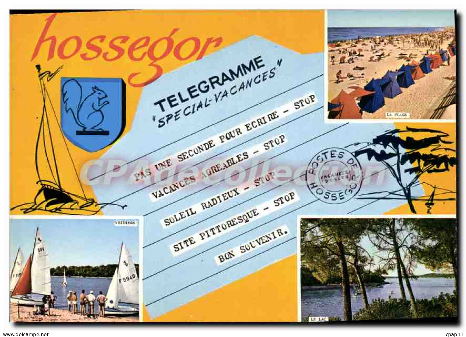CPSM Hossegor telegramme