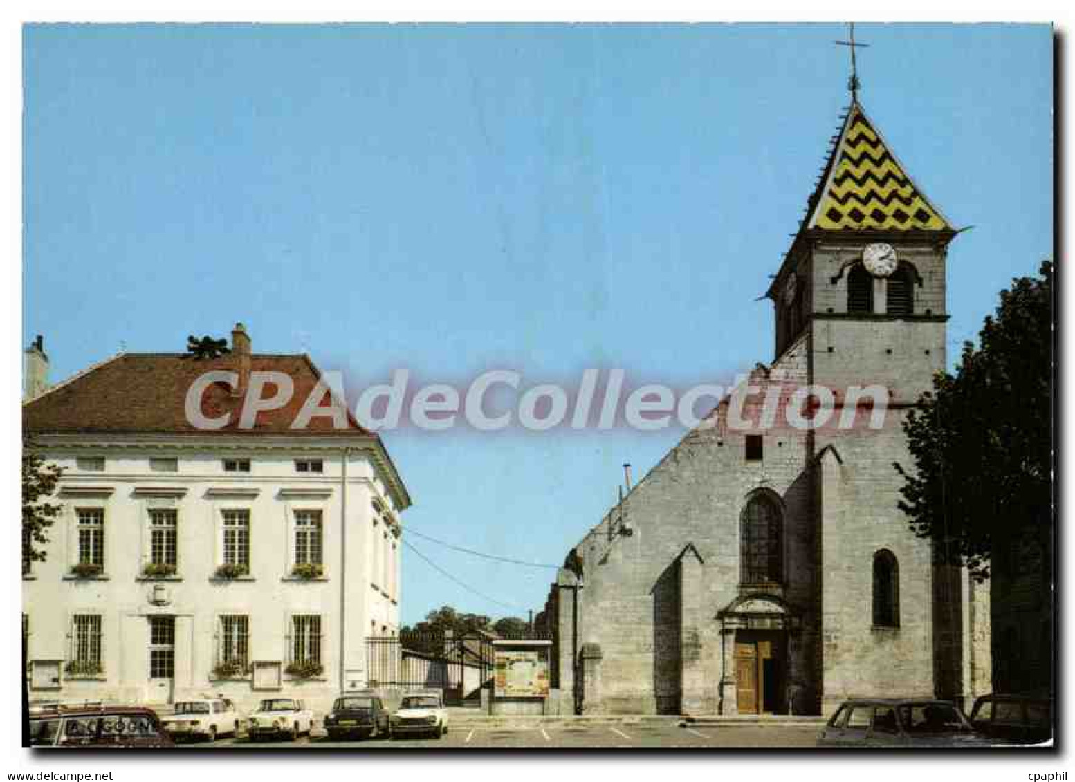 CPSM IS-sur-TILLE église mairie