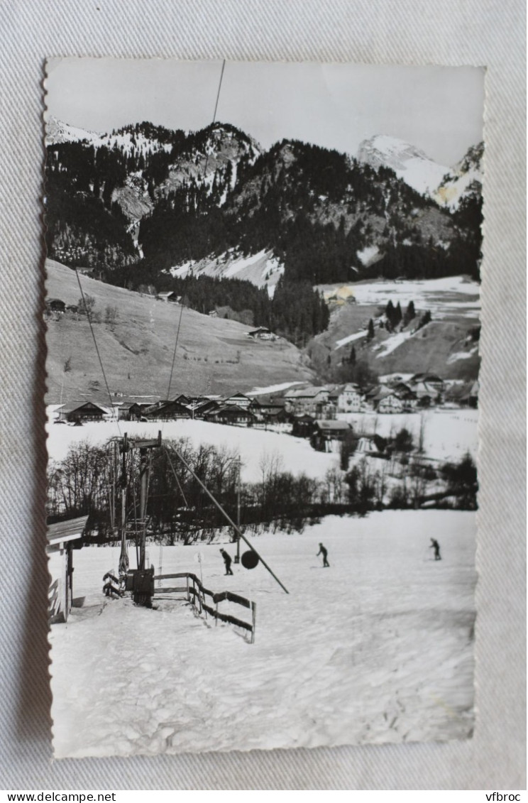 Cpsm, La Chapelle d'Abondance, vue générale depuis le départ du téléski, Haute Savoie 74