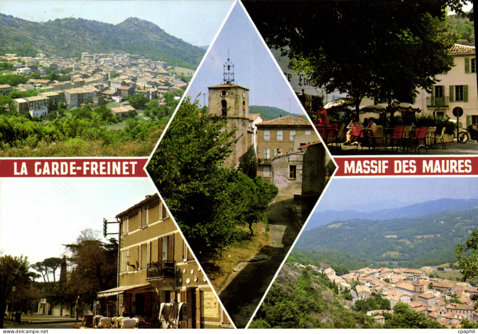 CPSM La Garde Freinet Var Vue generale Place de la Claire Fontaine