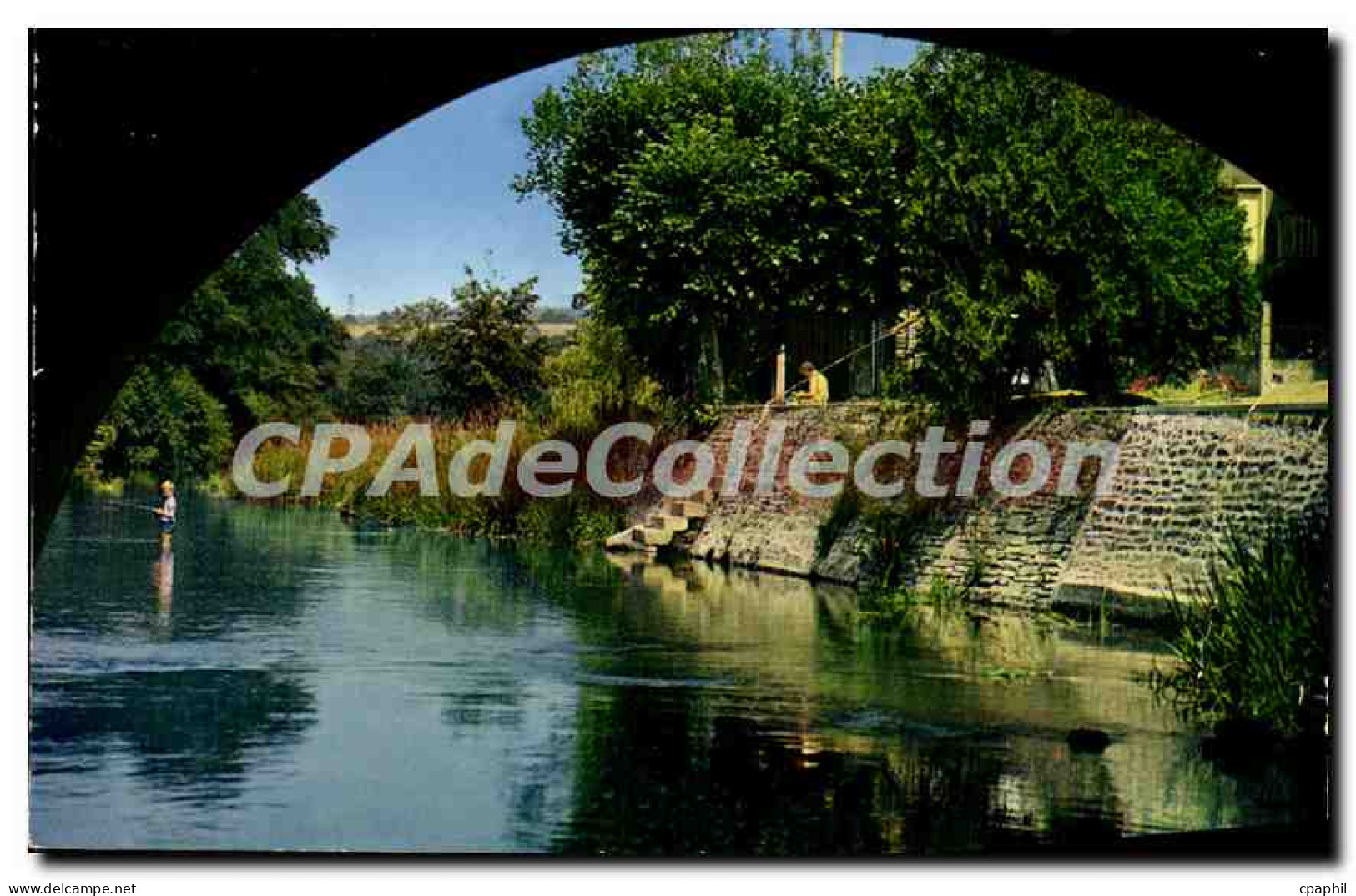 CPSM La Suisse Normande pont d'Ouilly Calvados paysage sous l'arche du pont de l'Orne