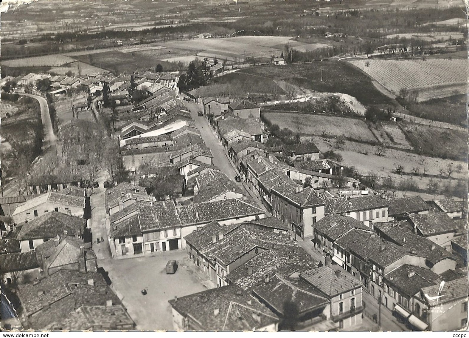 CPSM Lafrançaise Le Haut de la Ville vue aérienne