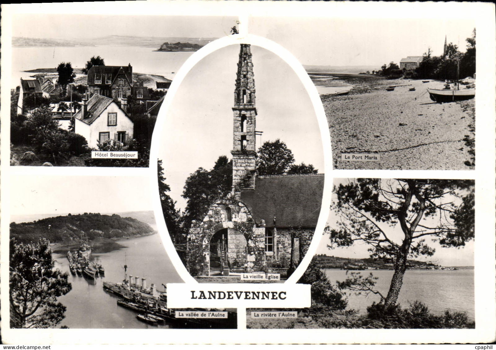 CPSM Landevennec hotel beausejour port maria église