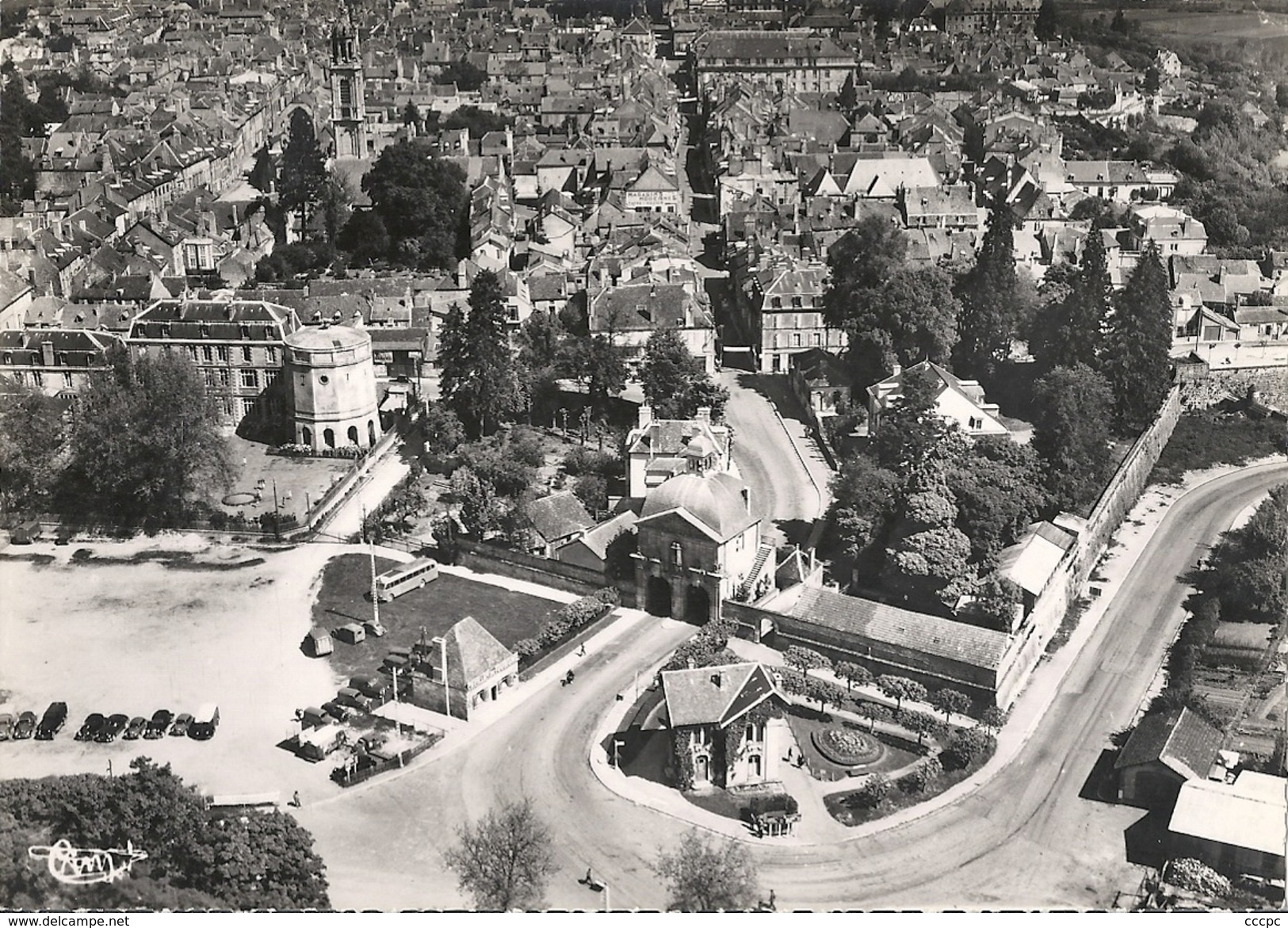 CPSM Langres vue aérienne