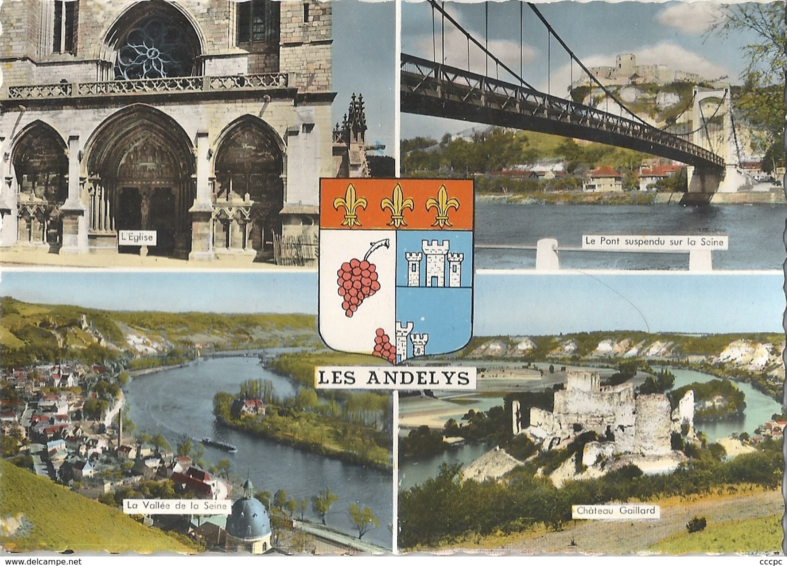 CPSM Les Andelys vues multiples et armoiries
