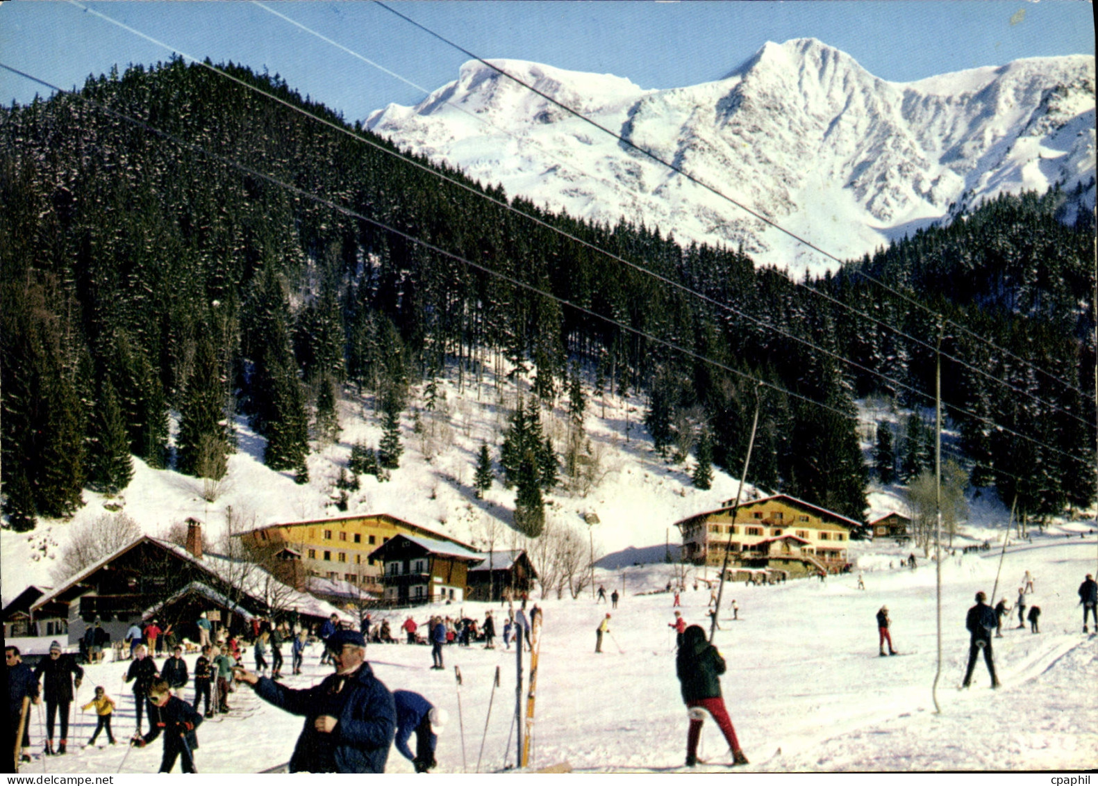 CPSM Les Contamines Montjoie La piste des Loyers Les Domes de Miage et la Berangere