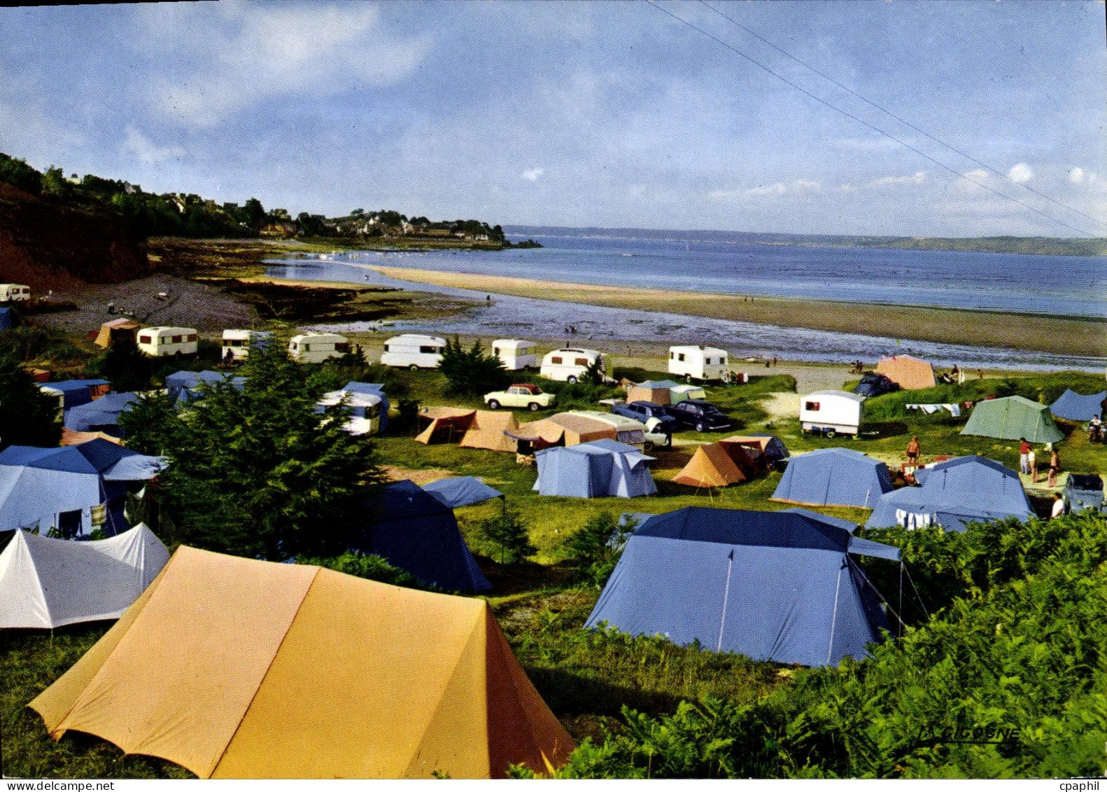 CPSM Locquirec La Presqu'ile Vue Du Camping