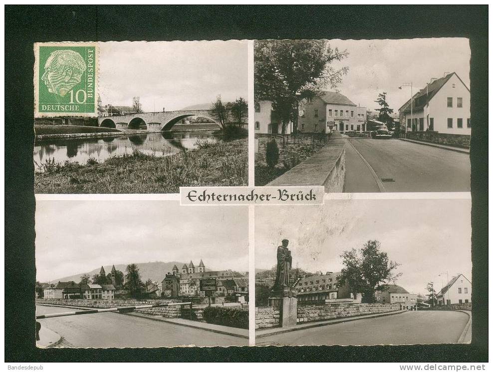 CPSM - Luxembourg - ECHTERNACH - Echternacher Brück ( multivues N. MAth Deutsch Parfumerie en l'état )