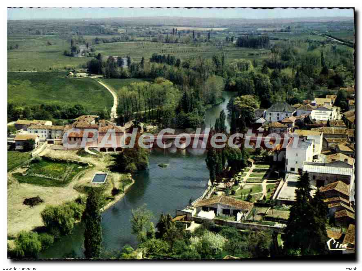 CPSM Mansle Vue aerienne Perspective sur la vallee de la Charente