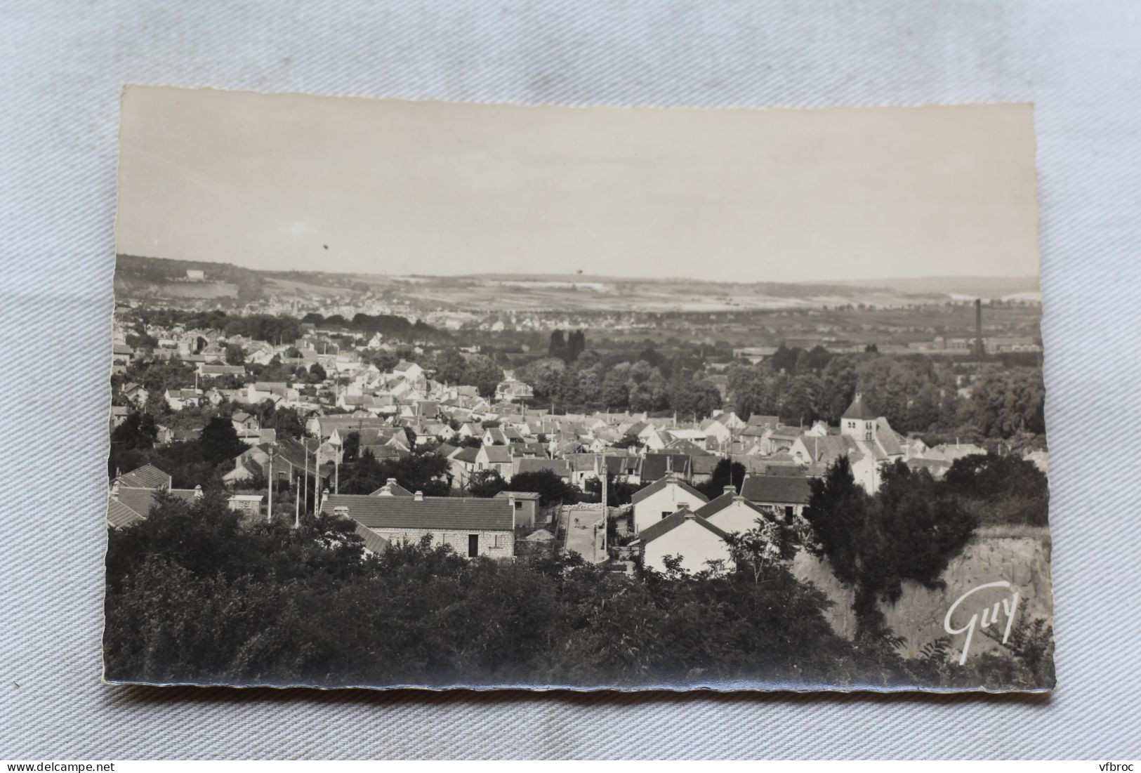Cpsm, Mantes la Ville, panorama depuis les Orgemonts, Yvelines 78