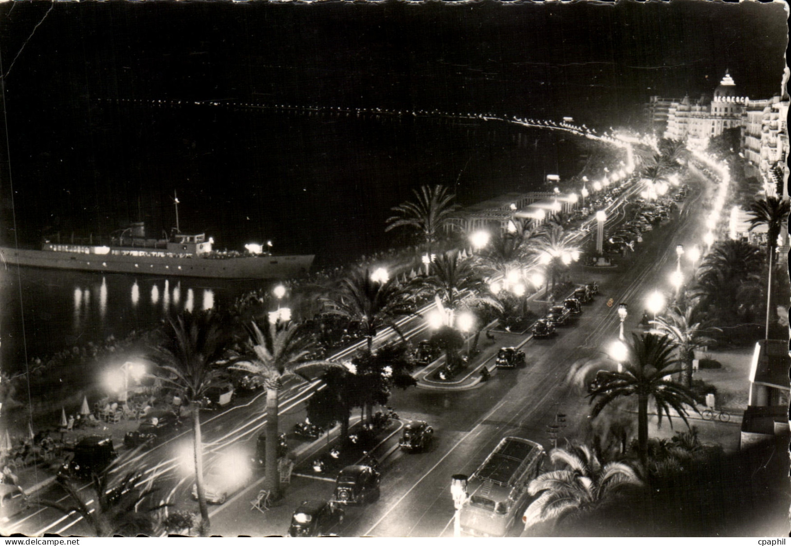 CPSM Nice La Promenade des Anglais La nuit